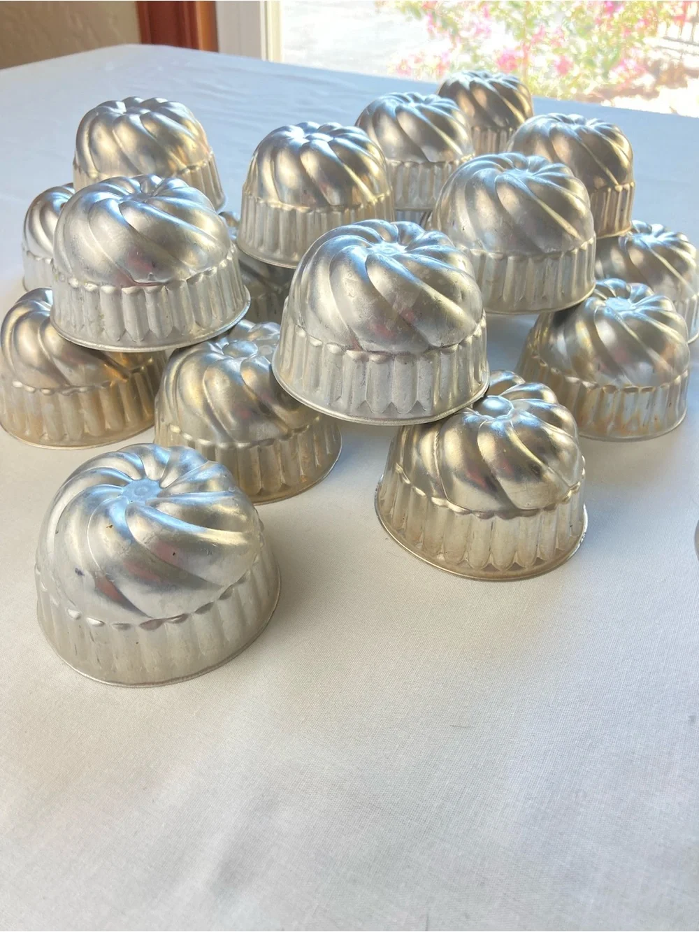 Vintage Aluminum Mini Bundt & Fluted Molds Baking Shells - Set of 28